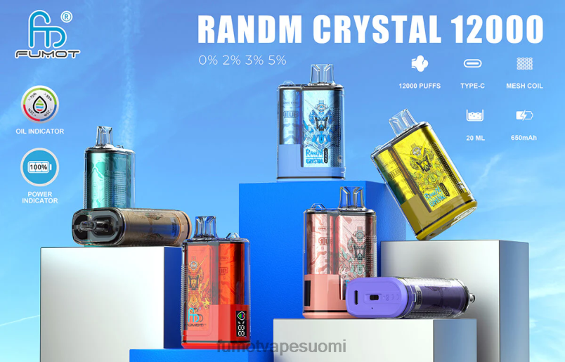 Fumot Price | punaisen omenan jäätä 8X48Z278 20ml 12000 kertakäyttöinen vape-laatikko (1 kpl) Fumot Crystal