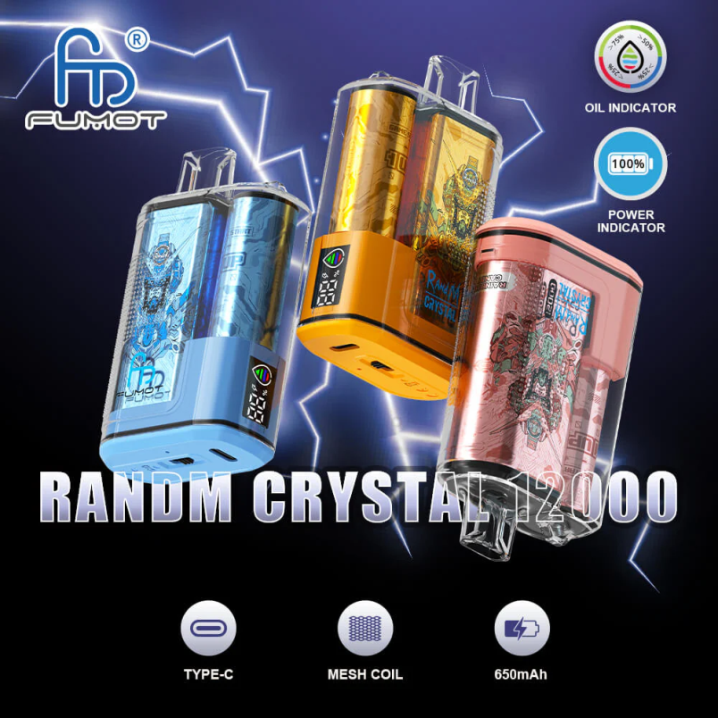 Fumot Price | rypäleen jäätä 8X48Z268 1 kpl - 12000 kertakäyttöinen vape-laatikko 20 ml Fumot Crystal