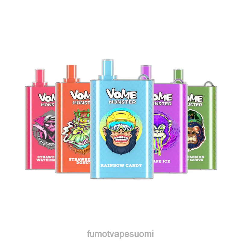 Fumot Flavours | kiivi passionhedelmä guava 8X48Z430 10000 kertakäyttöinen vape pod -laite - 20ml (1 kpl) Fumot Vome Monster